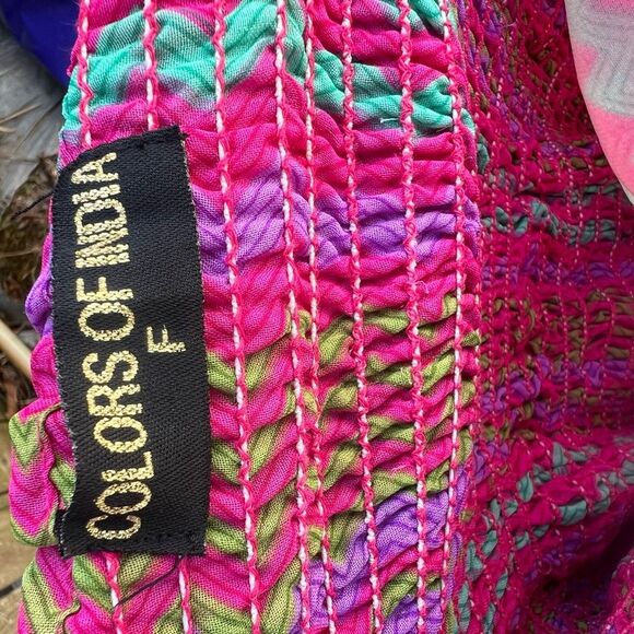 🦋**** Colors Of India Vibrant Zigzag Lace-Up Dress (AA2) - Picture 14 of 14